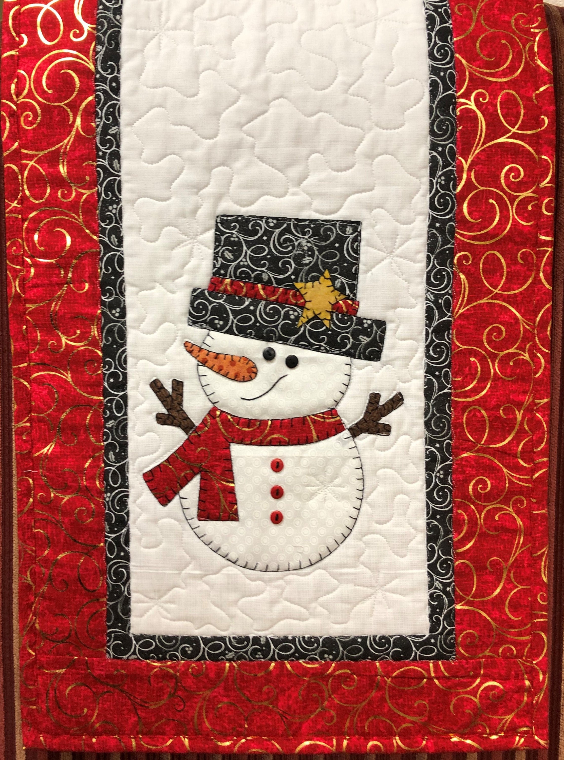 Top Hat Snowman Applique Table Runner Pattern Digital Download PDF - Etsy