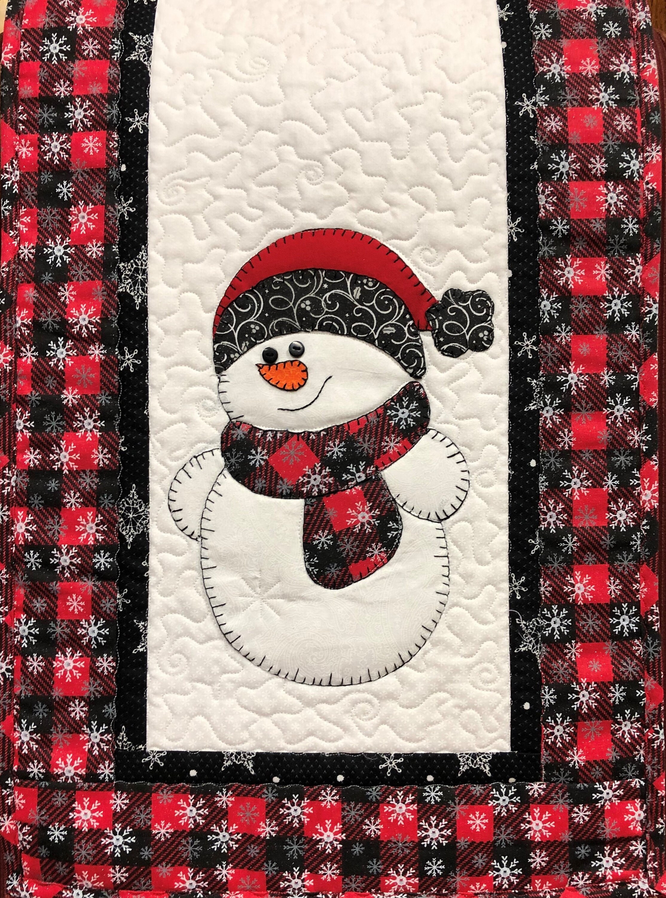 Floppy Hat Snowman Applique Table Runner Pattern Digital Download PDF ...