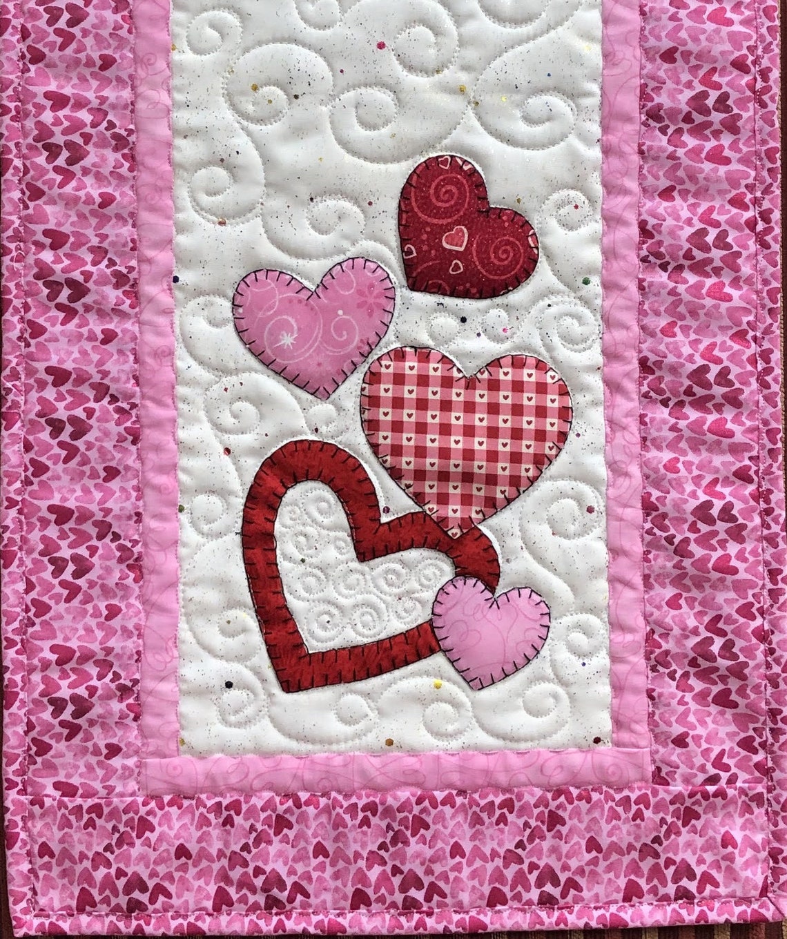 Hearts/valentines Applique Table Runner Pattern PDF Digital Download - Etsy