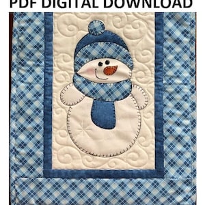 Snowman Applique Table Runner Pattern Digital Download PDF