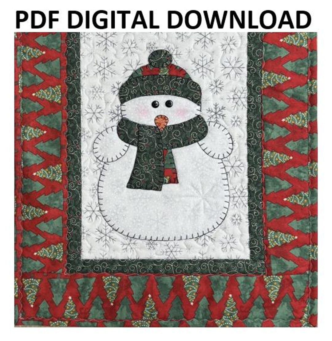 Snowman Applique Table Runner Pattern, Digital Download PDF - Etsy