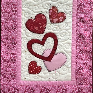 Hearts/valentines Applique Table Runner Pattern PDF Digital Download - Etsy