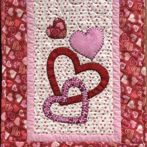 Hearts/valentines Applique Table Runner Pattern PDF Digital Download - Etsy