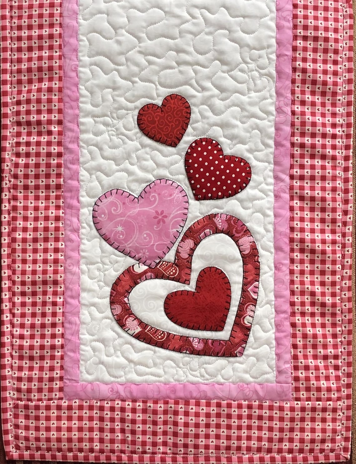 Hearts/valentines Applique Table Runner Pattern PDF Digital Download - Etsy