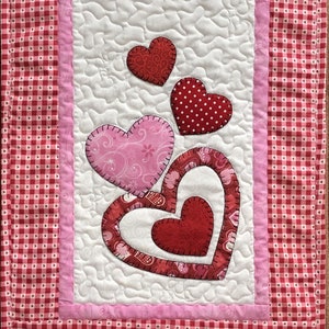Hearts/valentines Applique Table Runner Pattern PDF Digital Download - Etsy