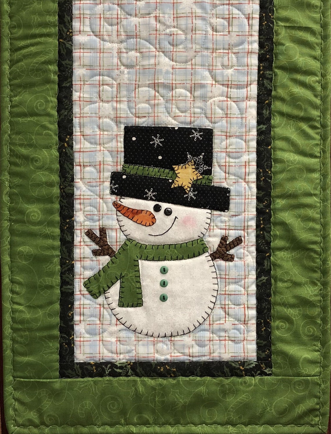 Top Hat Snowman Applique Table Runner Pattern Digital Download PDF - Etsy