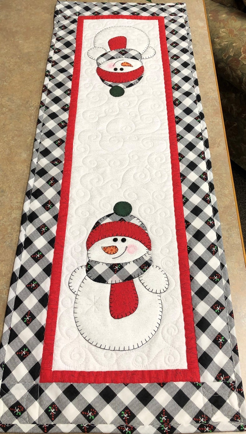 Snowman Applique Table Runner Pattern Digital Download PDF - Etsy