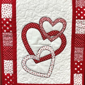 Hearts/valentines Applique Table Runner Pattern PDF Digital Download - Etsy