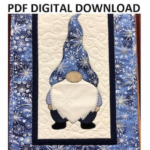 Gnome Applique Table Runner Pattern PDF Digital Download