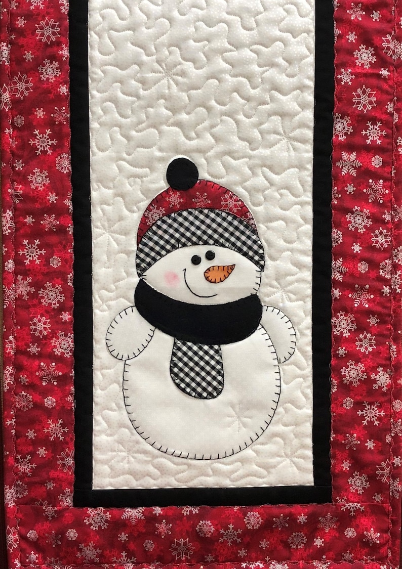 Snowman Applique Table Runner Pattern Digital Download PDF - Etsy