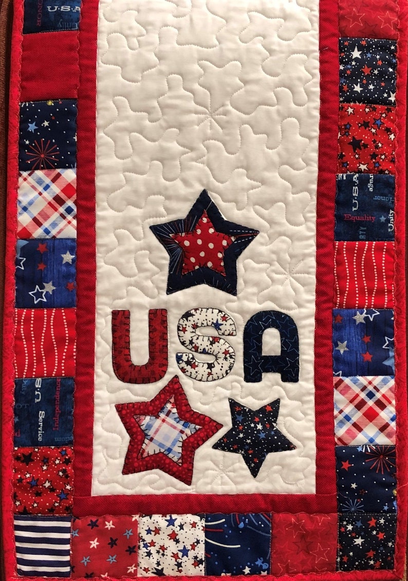 USA Patriotic Applique Table Runner Pattern PDF Digital Download - Etsy