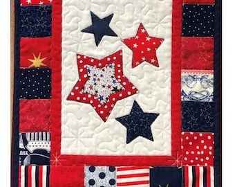 Wzór bieżnika stołowego z aplikacją gwiazdek w formacie PDF do pobrania w wersji cyfrowej