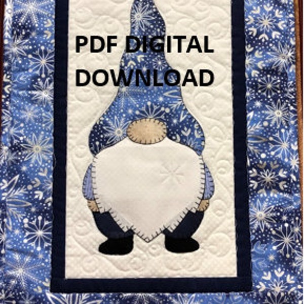Gnome Applique Table Runner Pattern PDF Digital Download