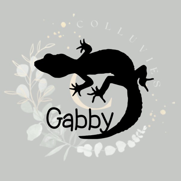 Leopard Gecko Custom Name Decal | Custom Tank Decal