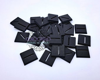 Base per miniatura quadrata scanalata Wargaming 25x25 adatta per Warhammer