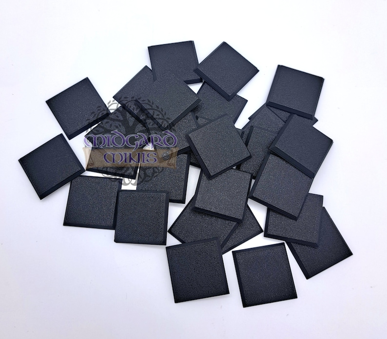 EasyPegs 25mm Textured Plastic Square Bases Or 0.98inch Wargames Table Top Games 100 Count - View #7