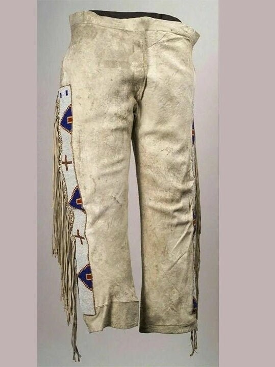 Buckskin pants. Walnut dyed elkskin - Blue Hawk Trading Post