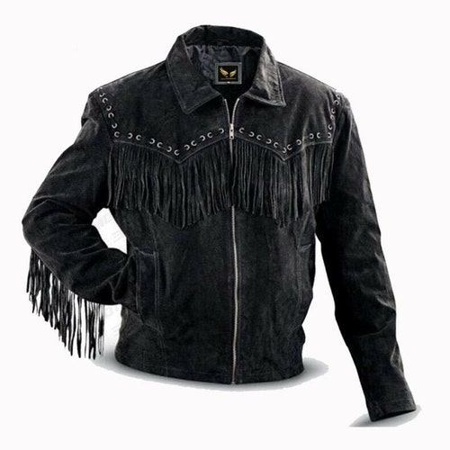 Men Brown Suede Western Cowboy Leather Jacket With Fringe - Etsy Canada