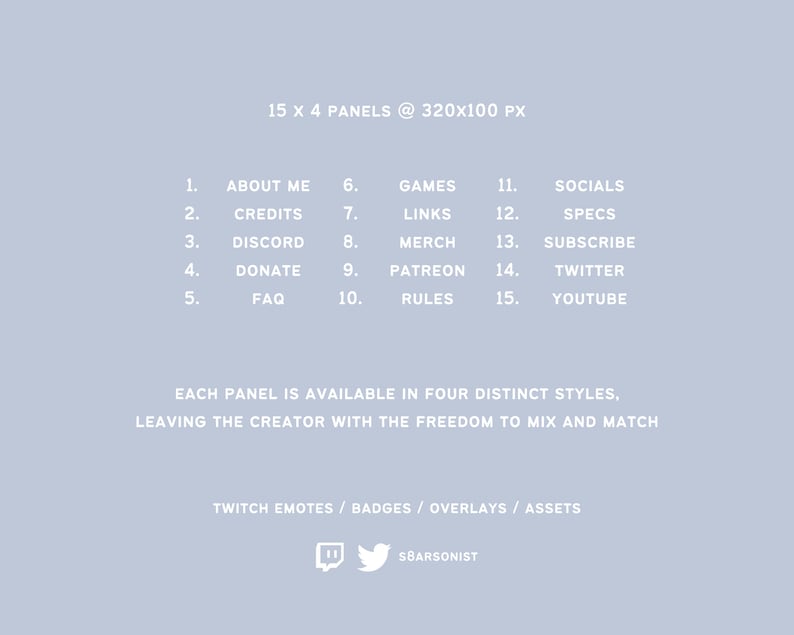 Paneles de personajes kawaii BIG SET / paneles de canal de Twitch de píxeles / paneles y recursos adorables para streamers imagen 2