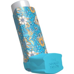 Blue Flower Bonanza - Handmade Inhaler Case - Cover for Asthma & COPD ...
