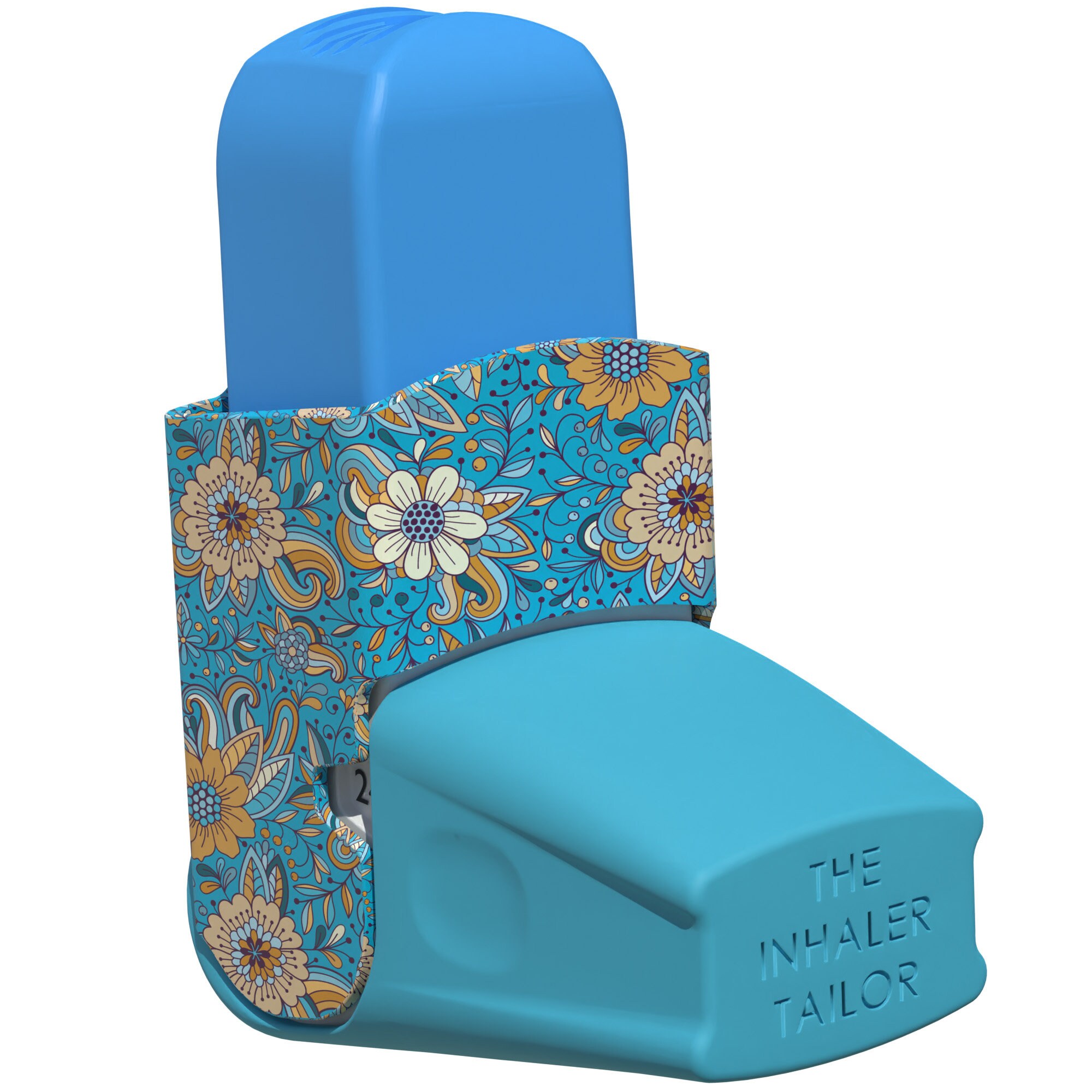 Blue Flower Bonanza - Handmade Inhaler Case - Cover for Asthma & COPD ...