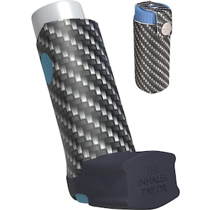 Carbon Fibre - Handmade Inhaler Case - Cover for Asthma & COPD Ventolin, Salbutamol, Turbohaler, Easi-Breathe and Easyhaler Inhalers