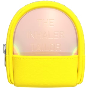 Yellow Asthma Inhaler Pouch – Vegan Leather Bag – Suitable for NEXThaler, Accuhaler, Ellipta, Ventolin, Turbohaler, and Easyhaler Inhalers