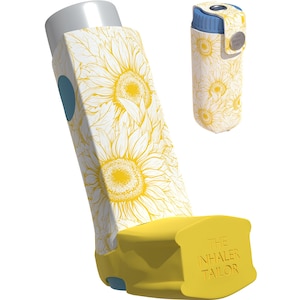 Sunflowers - Handmade Inhaler Case - Cover for Asthma & COPD Ventolin, Salbutamol, Turbohaler, Easi-Breathe and Easyhaler Inhalers