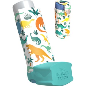 Dinosaurs - Handmade Inhaler Case - Cover for Asthma & COPD Ventolin, Salbutamol, Turbohaler, Easi-Breathe and Easyhaler Inhalers