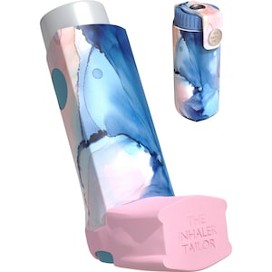 Watercolour Splash - Handmade Inhaler Case - Cover for Asthma & COPD Ventolin, Salbutamol, Turbohaler, Easi-Breathe and Easyhaler Inhalers