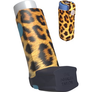 Leopard Print - Handmade Inhaler Case - Cover for Asthma & COPD Ventolin, Salbutamol, Turbohaler, Easi-Breathe and Easyhaler Inhalers