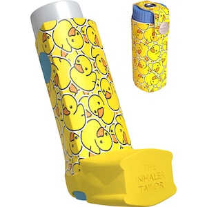 Rubber Ducks - Handmade Inhaler Case - Cover for Asthma & COPD Ventolin, Salbutamol, Turbohaler, Easi-Breathe and Easyhaler Inhalers