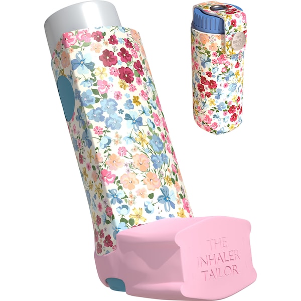 Vintage Wild Flowers - Handmade Inhaler Case - Cover for Asthma & COPD Ventolin, Salbutamol, Turbohaler, Easi-Breathe and Easyhaler Inhalers