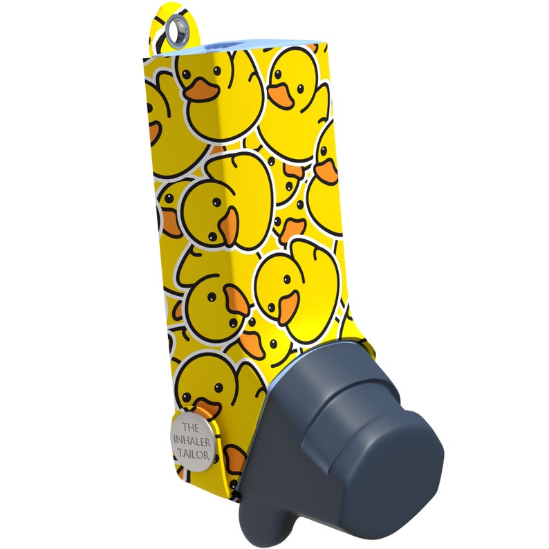 Quietscheentchen handgefertigte Inhalator Tasche Hülle für Asthma & COPD Ventolin, Salbutamol, Turbohaler, Easi-Breathe und Easyhaler Inhalatoren Bild 4