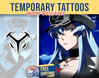 Tatuaje temporal de Esdeath / Tatuaje para cosplayer / Tatuaje falso / Cosplay / Disfraz / Halloween / Akame ga Kill / Cosplay de Esdeath