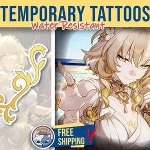 Aglaea Temporary Tattoo | cosplayer tattoo | Fake Tattoo | Cosplay | Costume | Halloween | HSR Cosplay | Aglaea chest Tattoo