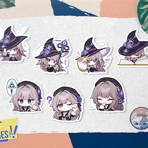 Herta Honkai: Sternschienen-Aufkleber - Vinyl-Glänzende Wasserfeste Aufkleber Flaschenaufkleber | Laptop Aufkleber | Geschenkaufkleber | Aufkleber-Bundle