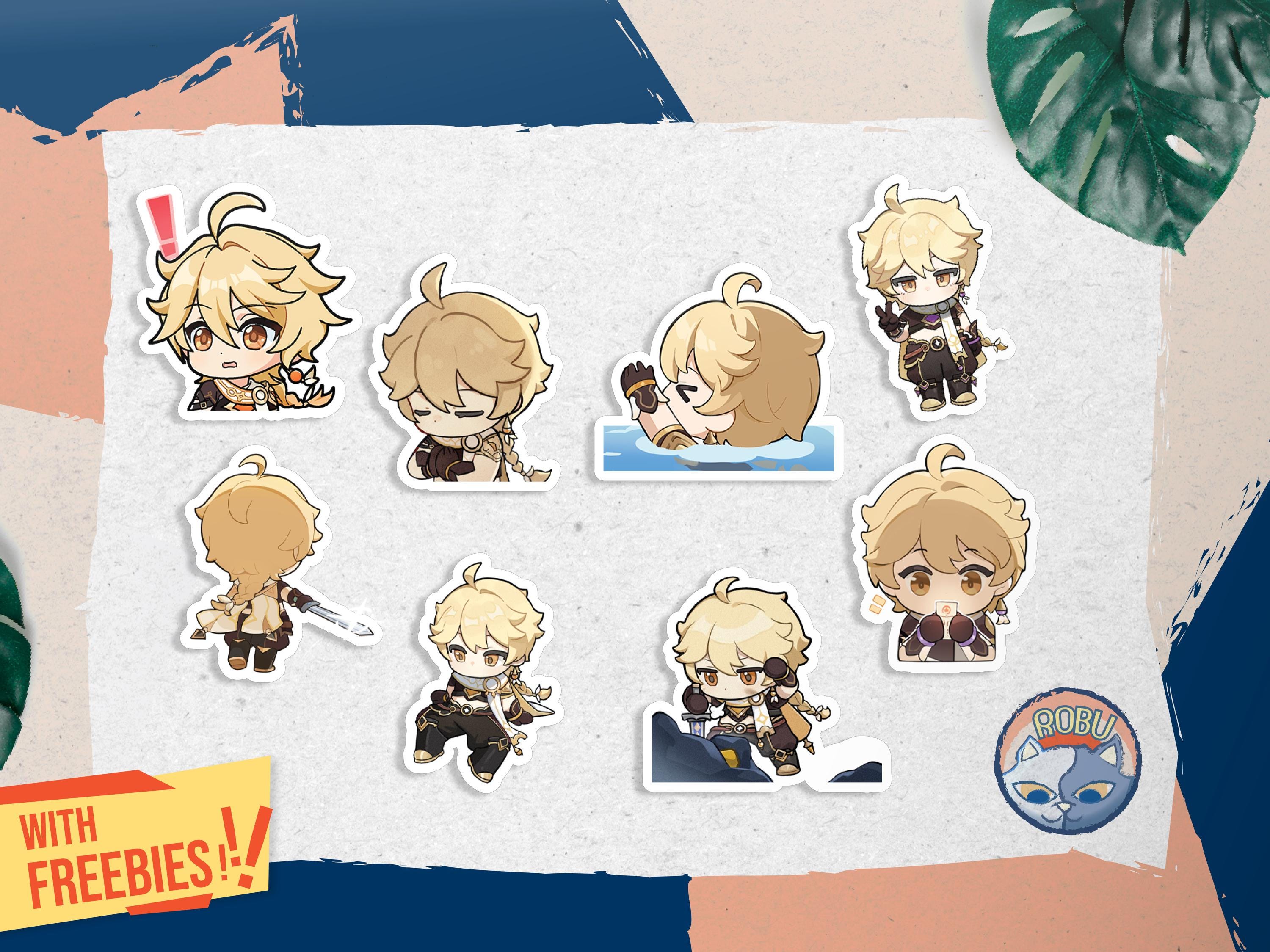 Traveler Aether/ Lumine Stickers Genshin Impact Stickers - Vinyl Glossy ...