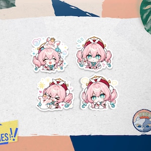 Hyacine Honkai: Star Rail Stickers - Vinyl Glossy Waterproof Stickers Bottle stickers | laptop stickers | gift stickers | Stickers Bundle
