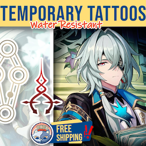 Anaxa Temporary Tattoo | cosplayer tattoo | Fake Tattoo | Cosplay | Costume | Halloween | Anaxagoras | HSR Cosplay