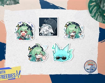 HuoHuo Honkai: Sternschienen Aufkleber - Vinyl Glänzende Wasserdichte Aufkleber Flaschenaufkleber | Laptop Aufkleber | Geschenkaufkleber | Aufkleber-Bundle