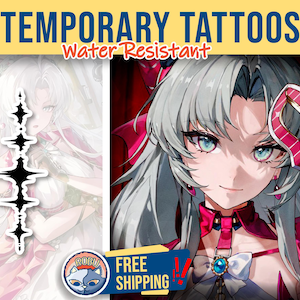 Carlotta Temporary Tattoo | cosplayer tattoo | Fake Tattoo | Cosplay | Costume | Halloween | Wuwa Cosplay | Carlotta Tacet Mark