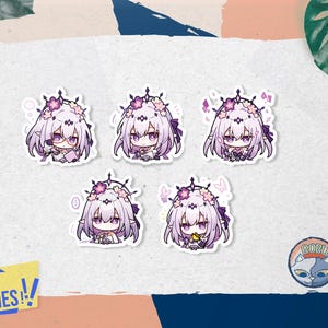 Castorice Honkai: Sternschienen-Aufkleber - Vinyl-Glänzende Wasserdichte Aufkleber Flaschenaufkleber | Laptop Aufkleber | Geschenkaufkleber | Aufkleber-Bundle