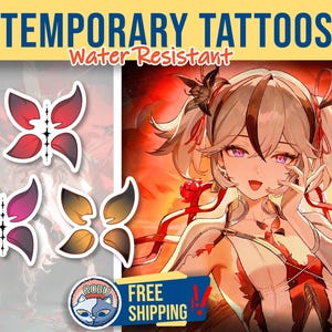 Camellya Temporary Tattoo | cosplayer tattoo | Fake Tattoo | Cosplay | Costume | Halloween | Wuwa Cosplay | Camellya Chest tattoo