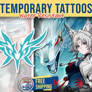 Feixiao Temporary Tattoo | cosplayer tattoo | Fake Tattoo | Cosplay | Costume | Halloween | HSR Cosplay | Feixiao Back Tattoo