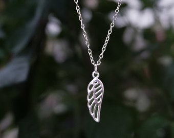 ANGEL WING NECKLACE- Silver Charm Necklace for Girl, Guardian Angel Pendant, Gift for Her, Birthday Gift for Mum, Houseworming Gift