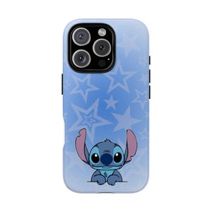 Stitch Phone Case: Cute Disney Tough Phone Cover, Gift for Disney Fans, Cartoon Character Case, Starry Night Design, Fun Accessory