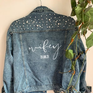 Wifey denim jacket uk store
