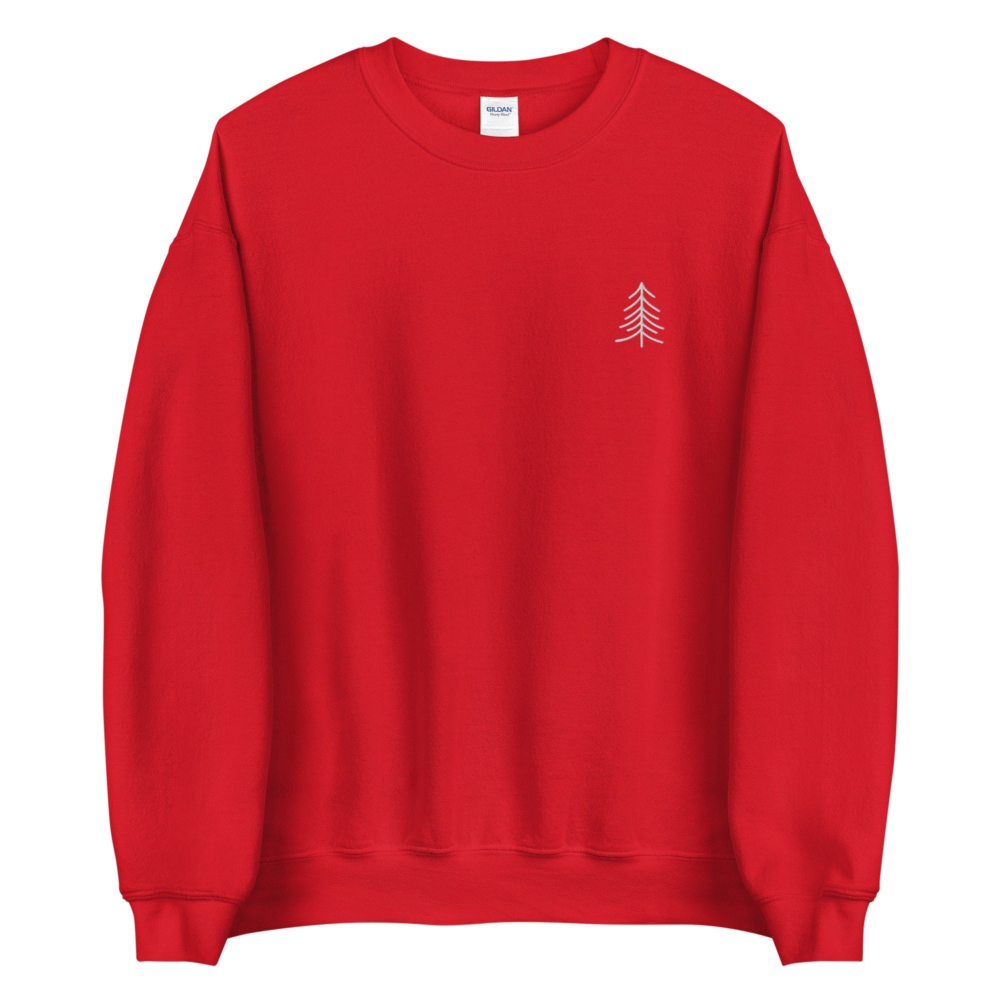 Maglia rossa dell albero di Natale felpa natalizia Felpa natalizia da donna Maglione natalizio minimalista Maglione natalizio da uomo Etsy Italia