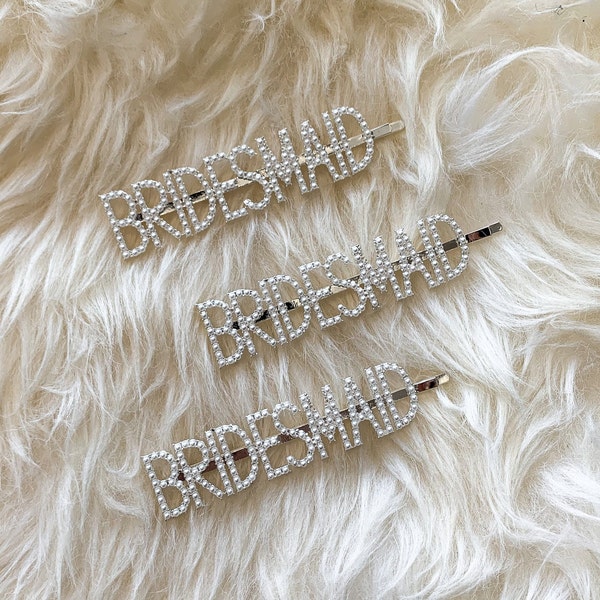 Clip de pelo Pearl BRIDESMAID / Mrs Hair Clip, Clip de pelo de novia, Ideas de regalo de dama de honor, Propuesta de dama de honor, Clip de pelo de perla